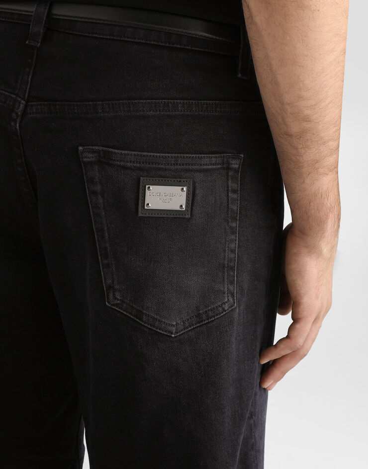 Dolce & Gabbana Bermuda en denim stretch gris lavé Multicolore GWNXADG8HW4