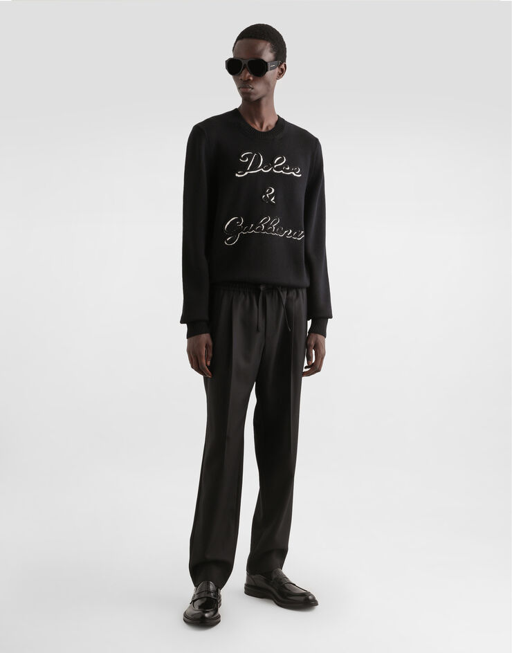 Dolce & Gabbana Wool pullover with intarsia Black GXX01ZJDVDD