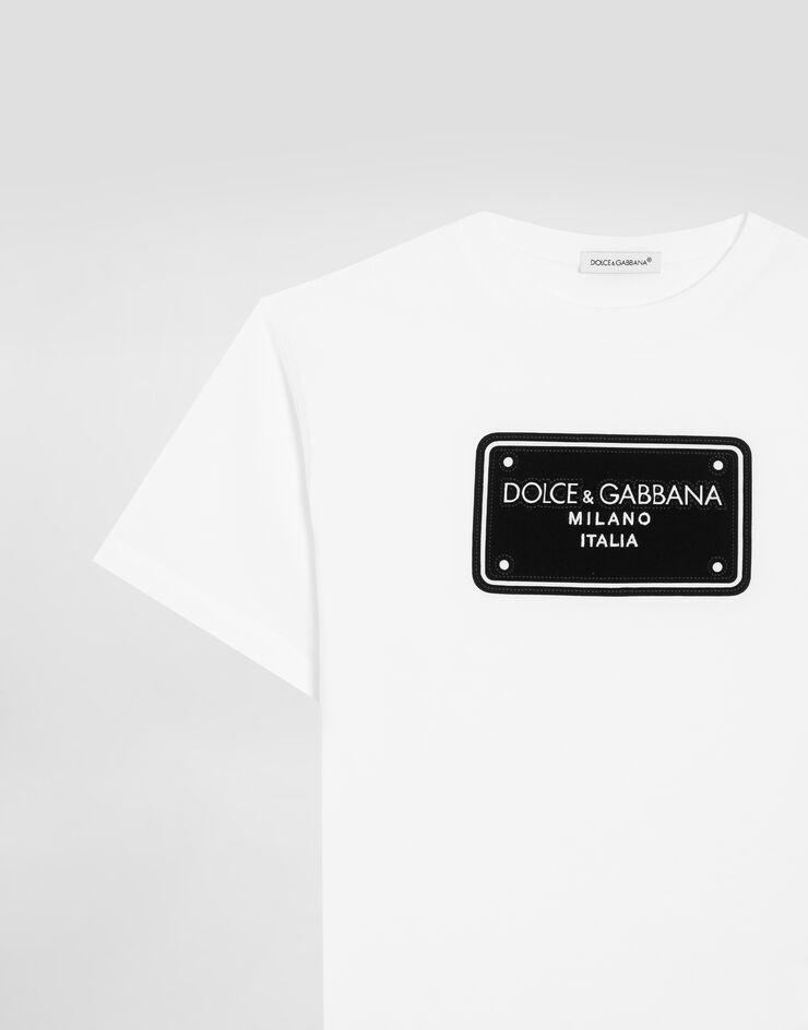 Dolce & Gabbana Jersey T-shirt with logo tag White L4JTHVG7N0G