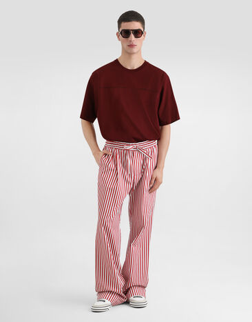 Dolce & Gabbana Pantalones en popelina de rayas Multicolor GP077TFR54A