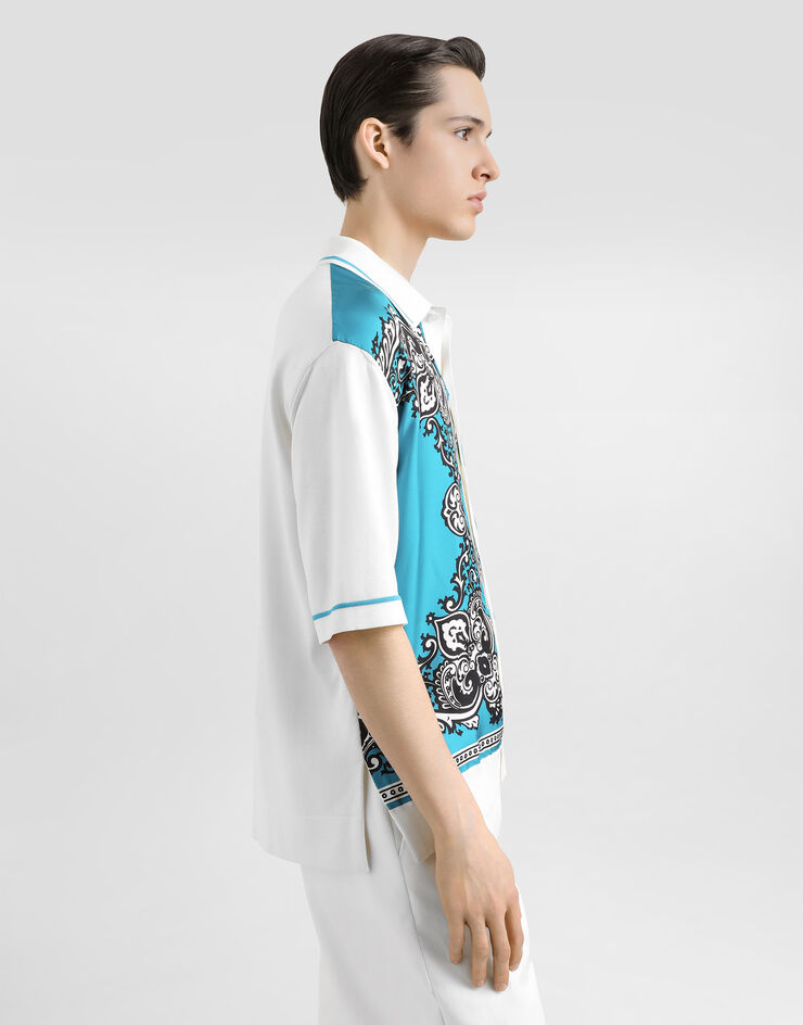 Dolce & Gabbana Hemd aus Seide und Baumwolle mit Bandana-Print Drucken GXV90TJFMLZ