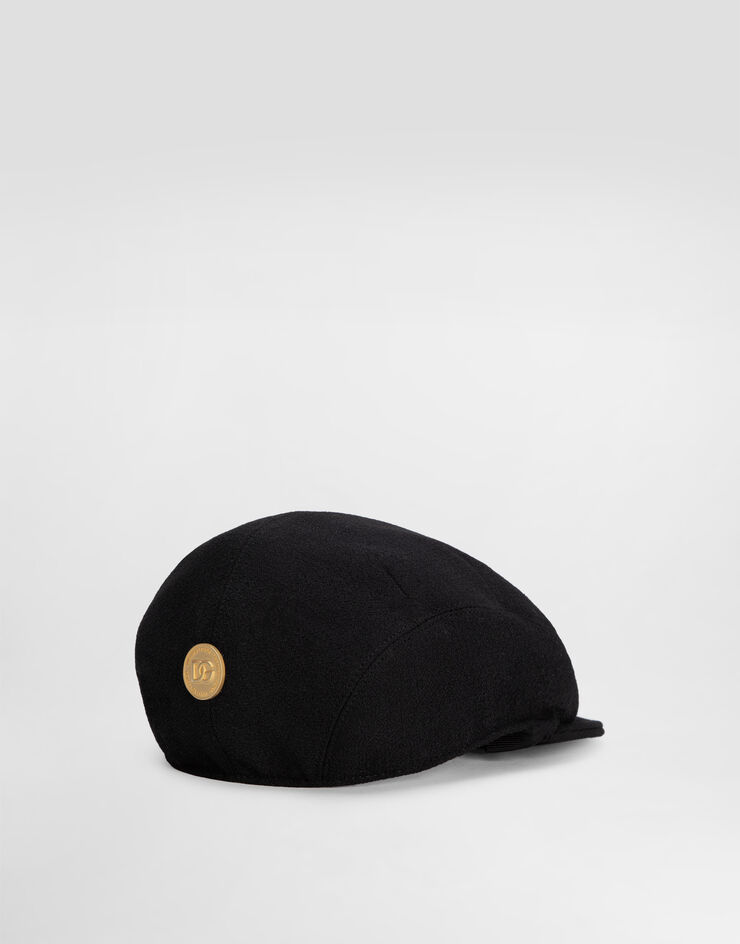 Dolce & Gabbana Wool crepe cap with DG coin Black FH665AGDDDN