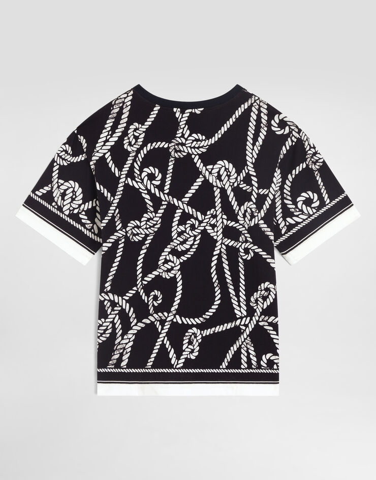 Dolce & Gabbana Camiseta en punto jersey con estampado marinero Multicolor L4JTHVII7LN