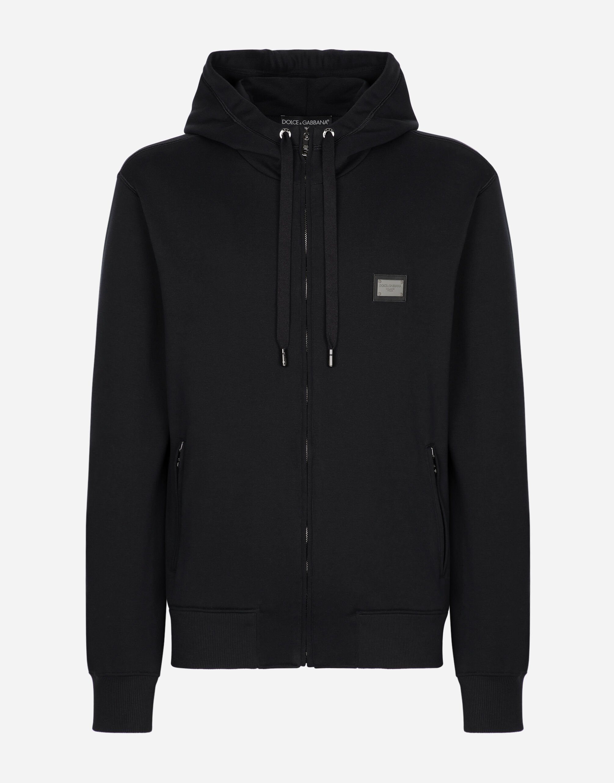 Jersey zip up hoodie in Blue for Men Dolce Gabbana US
