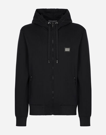Dolce & Gabbana Sudadera de punto con capucha y cremallera Azul G9ABITG7F2G