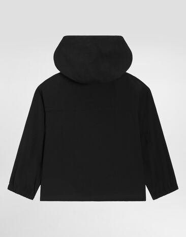 Dolce & Gabbana Jacke aus Nylon mit Kapuze Black L4JB8BG7PVJ