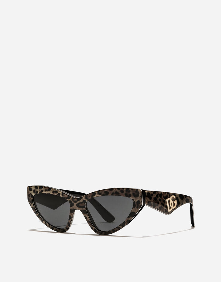 Dolce & Gabbana DG Crossed Sunglasses Leo brown on black VG4439VP387