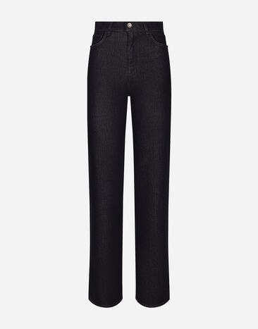 Dolce & Gabbana Flared cotton denim and silk jeans Multicolor FTC69DG8LW8