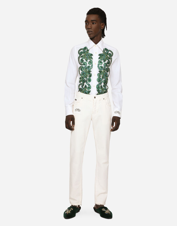 Dolce & Gabbana Jean regular en denim blanc Multicolore GYJCCDG8IS3