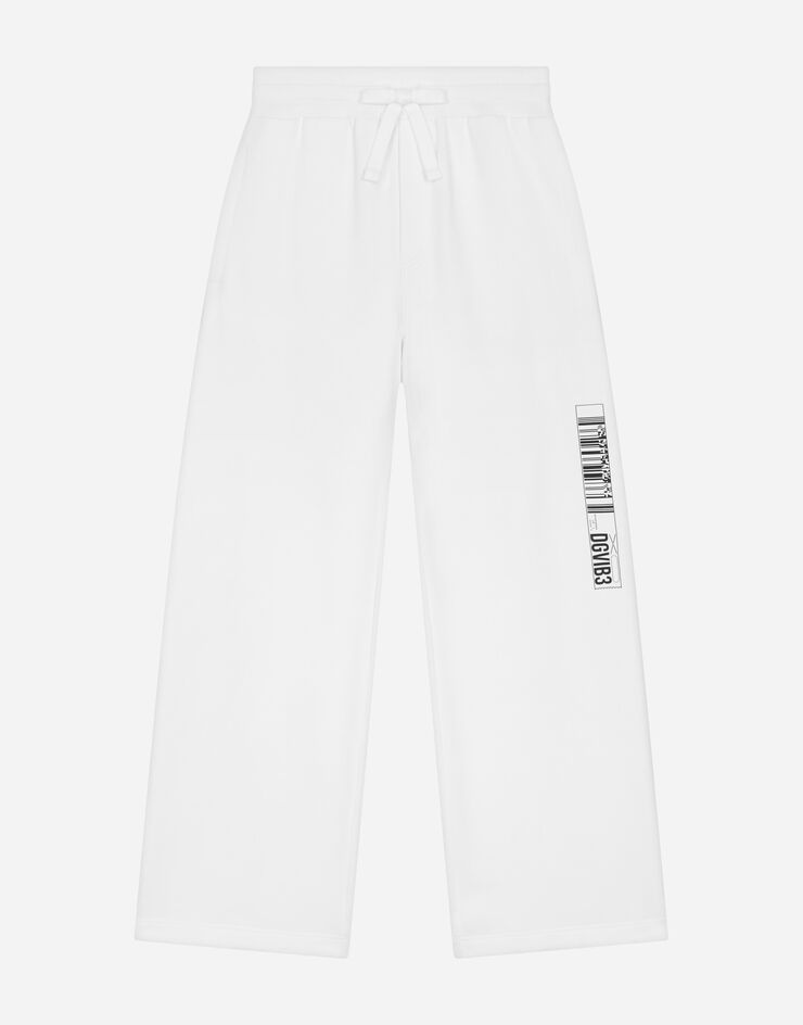 Dolce & Gabbana Jersey jogging pants with DGVIB3 logo White L7JPIXG7M7A