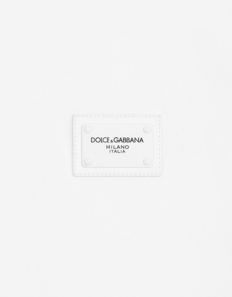 Dolce & Gabbana Cotton piqué polo-shirt with branded plate White G8KK1TFU7EN