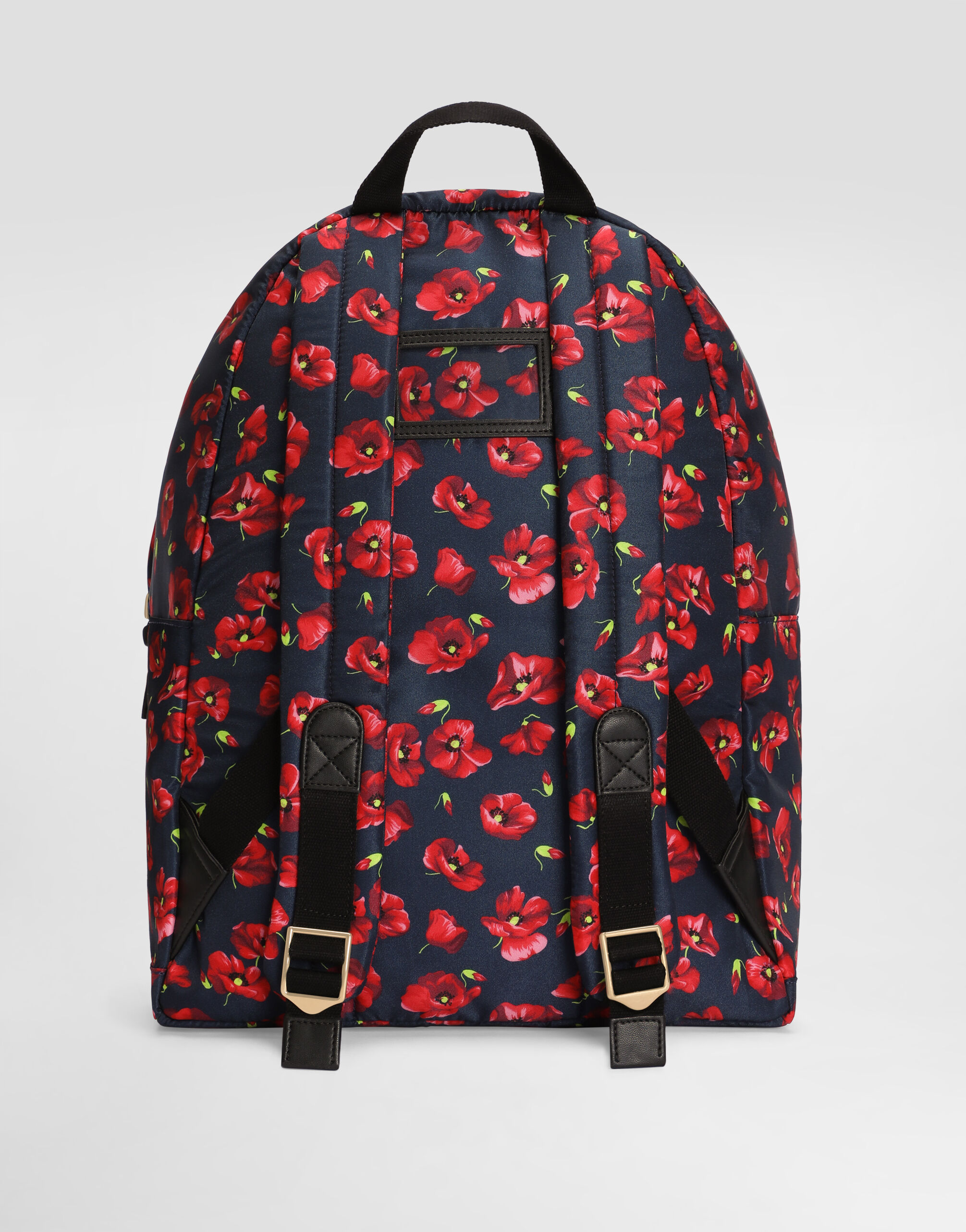 DOLCE &GABBANA バックパック レッド/ネイビー/ブルー/グレー のガールズ ポピー プリント ナイロン バックパック | Dolce&Gabbana®