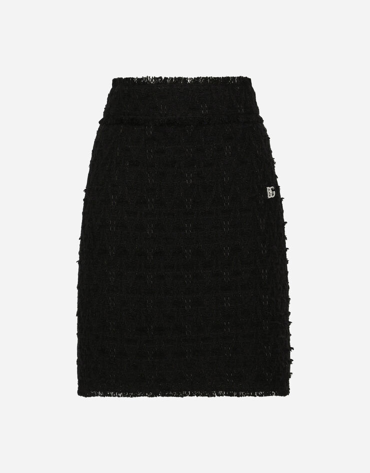 Dolce & Gabbana Falda de esterilla con abertura lateral Negro F4CB0TFUTBI