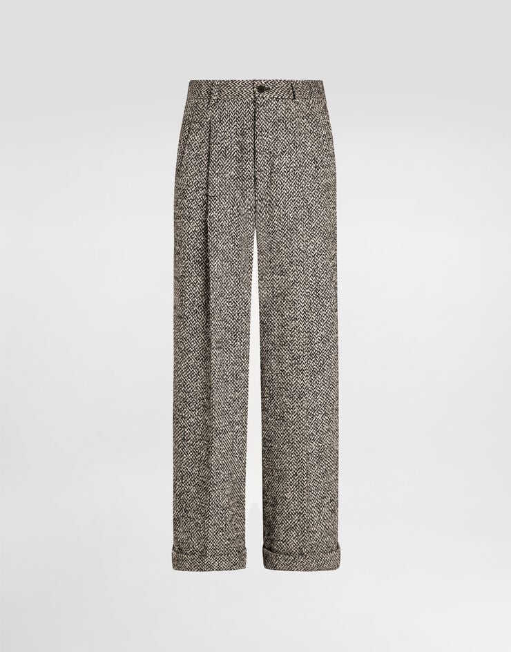 Dolce & Gabbana Hose aus einem gesprenkelten Wollmischgewebe  Multicolor GP16OTFMZAJ