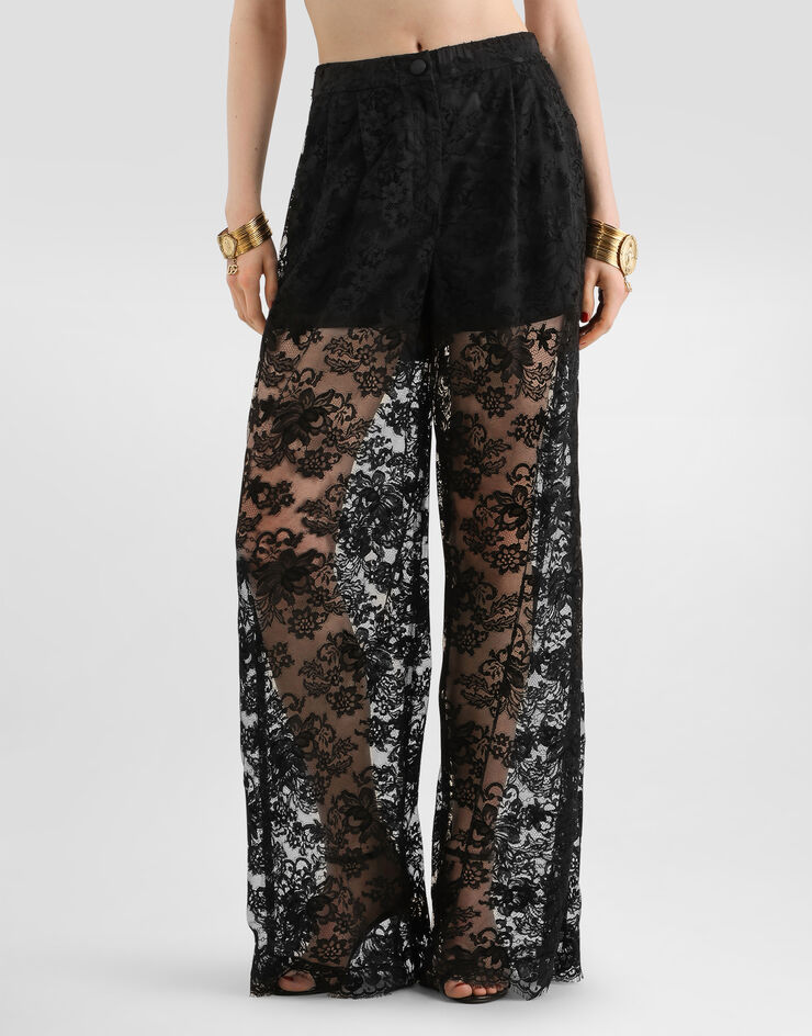Dolce & Gabbana Lace trousers Black FTC1YTILME6