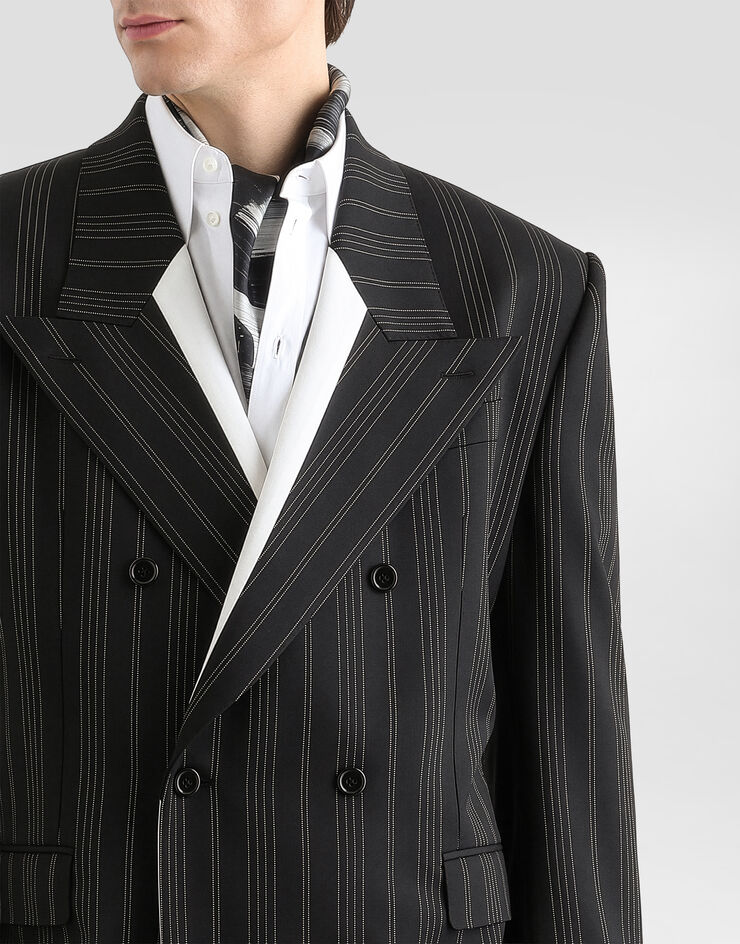 Dolce & Gabbana Sicilia double-breasted pinstriped virgin wool jacket  G2WQ6TFRZAR