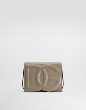 Dolce & Gabbana Bolso bandolera DG Logo en piel de becerro Beige BB7287AW576