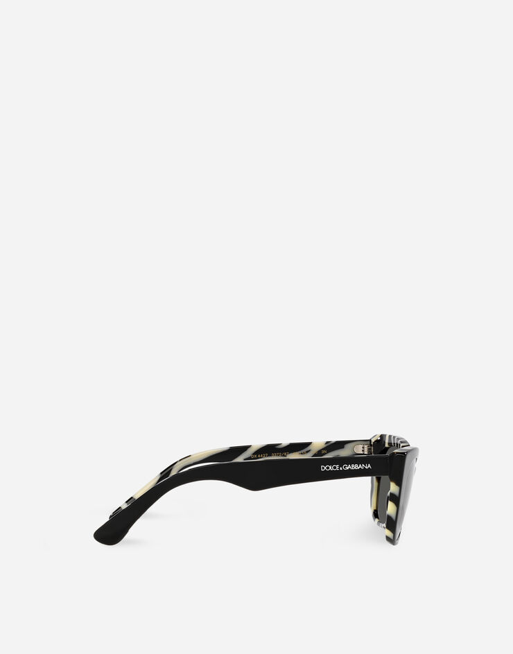 Dolce & Gabbana Sonnenbrille Mini Me Schwarz mit Zebraprint VG442CVP287