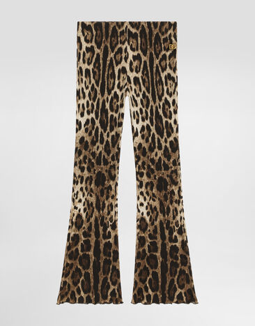 Dolce & Gabbana Pantalon côtelé à imprimé léopard Print L5JPD8HS7Q6