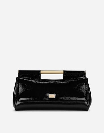 Dolce & Gabbana حقيبة يد كلاتش سيسيلي كبيرة أسود BB7606AU648