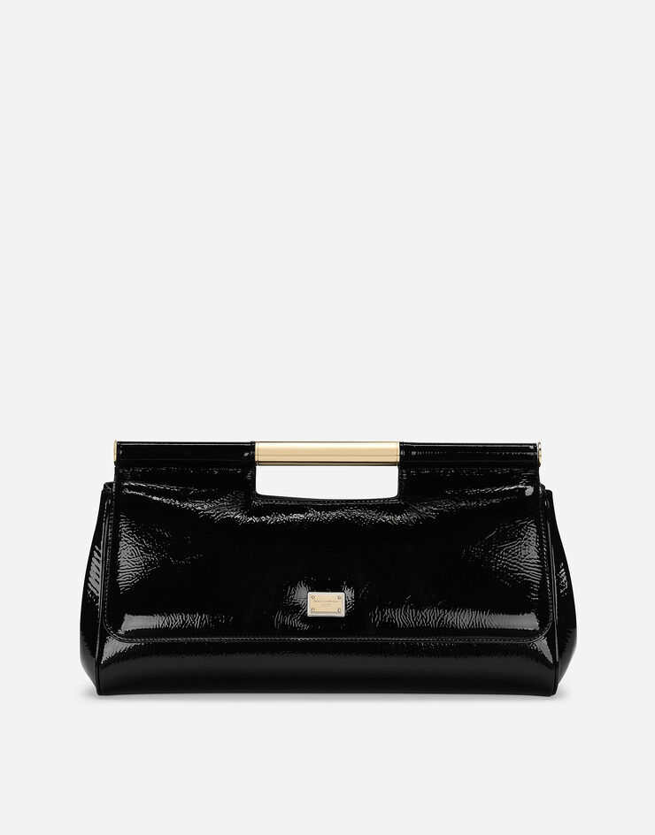 Dolce & Gabbana حقيبة يد كلاتش سيسيلي كبيرة أسود BB7611AU803