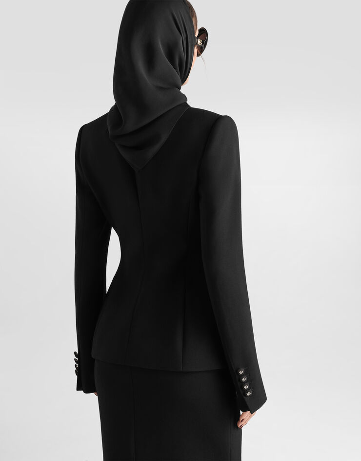 Dolce & Gabbana Double-breasted jacket in double wool crêpe Dolce & Gabbana Double-breasted jacket in double wool crêpe Black F27JETFU2L8