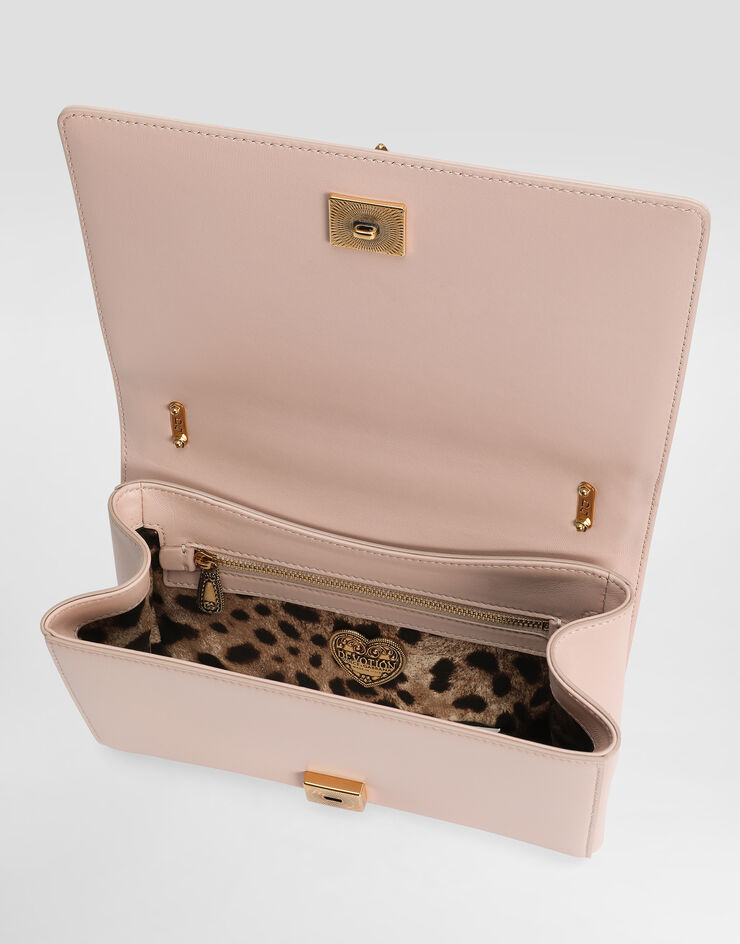 Dolce & Gabbana Sac Devotion moyen format en cuir nappa matelassé Rosa Pálido BB7158AW437