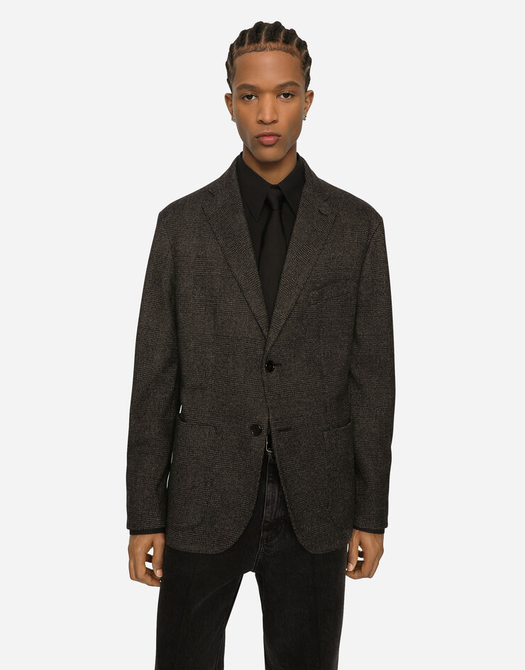 Dolce&Gabbana Single-breasted jersey glen plaid jacket Multicolor G2RC3TGG714