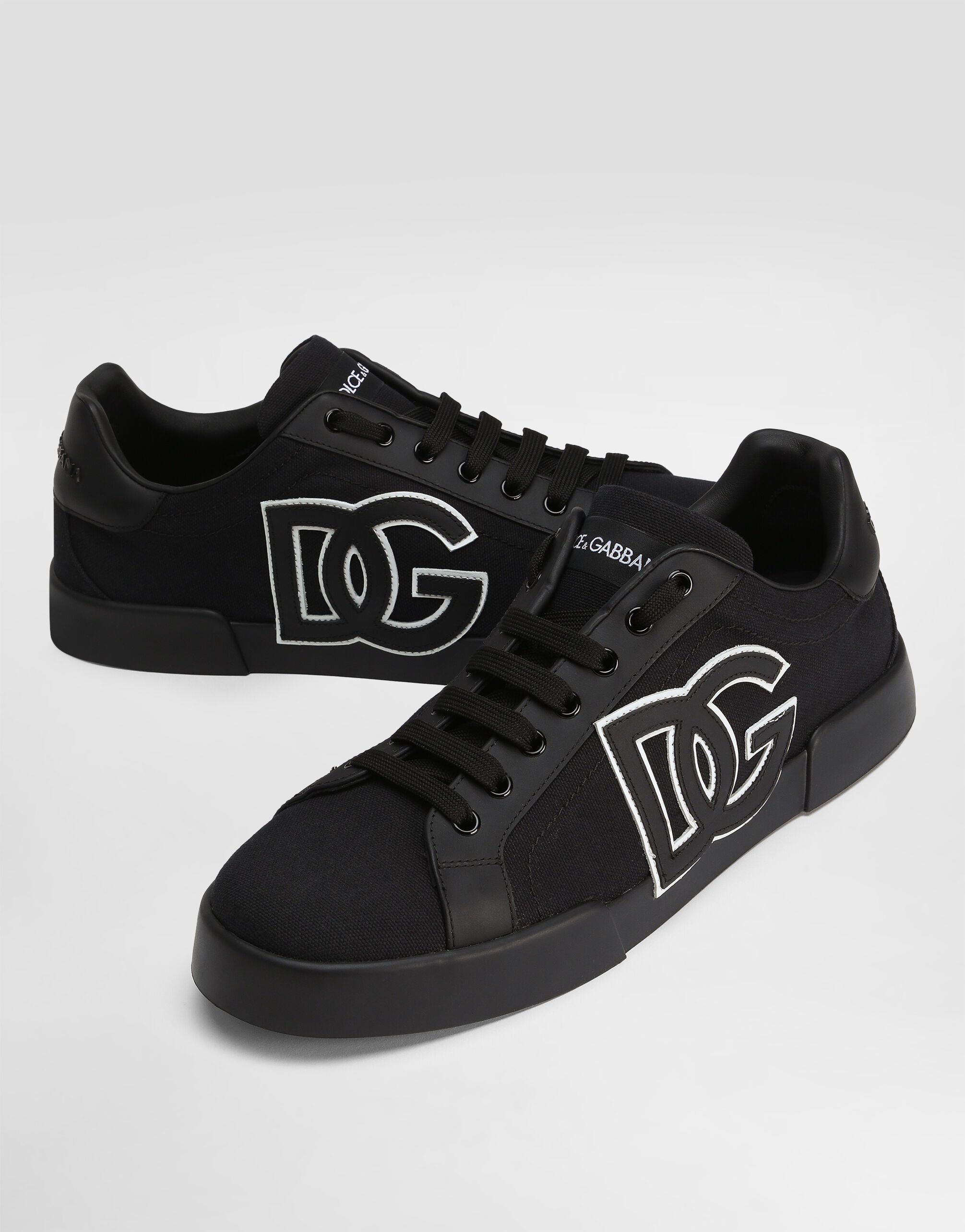 Portofino light strobel sneakers in canvas and calfskin in