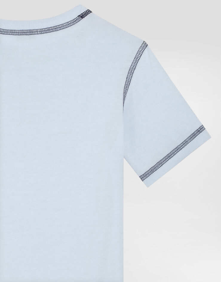 Dolce & Gabbana Short-sleeved jersey t-shirt with DG Azure L4JTHUG7PES