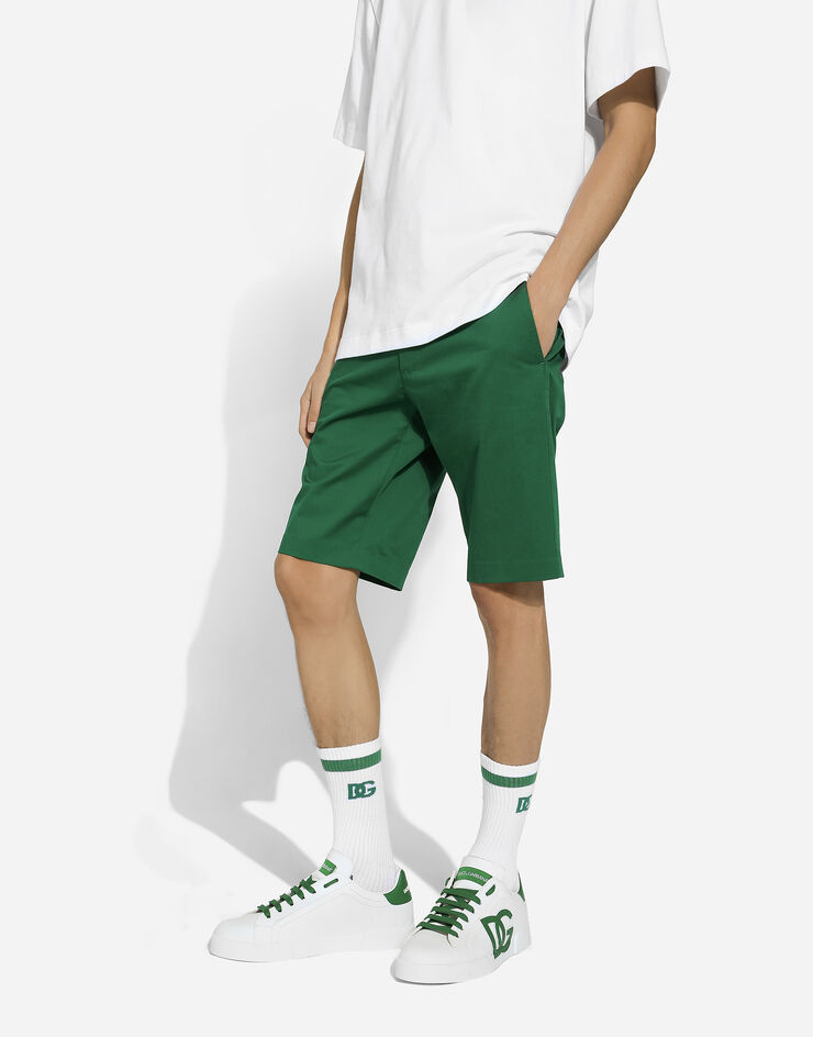 Dolce & Gabbana Cotton drill Bermuda shorts Verde GY6GMTGI388