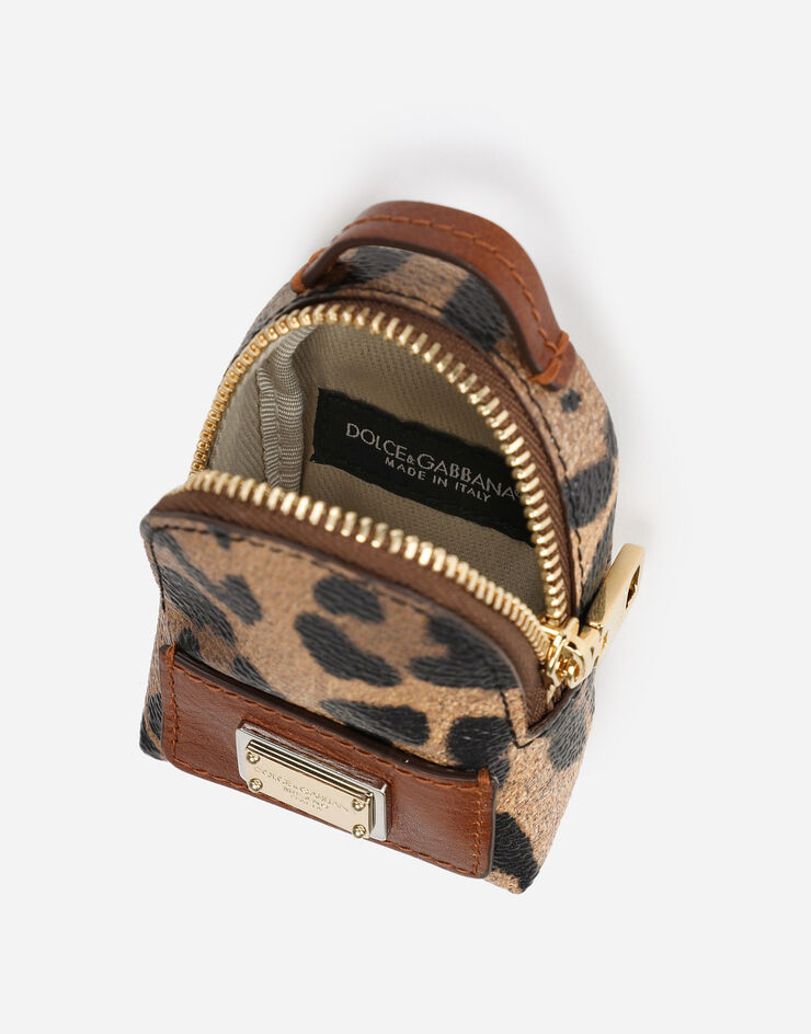 Dolce & Gabbana Bracelet mini-sac en crespo à imprimé léopard avec plaquette à logo Multicolore BI2823AW384