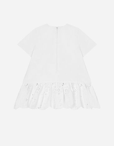Dolce & Gabbana Robe en popeline à logo DG Blanc L23DY3G7NXW