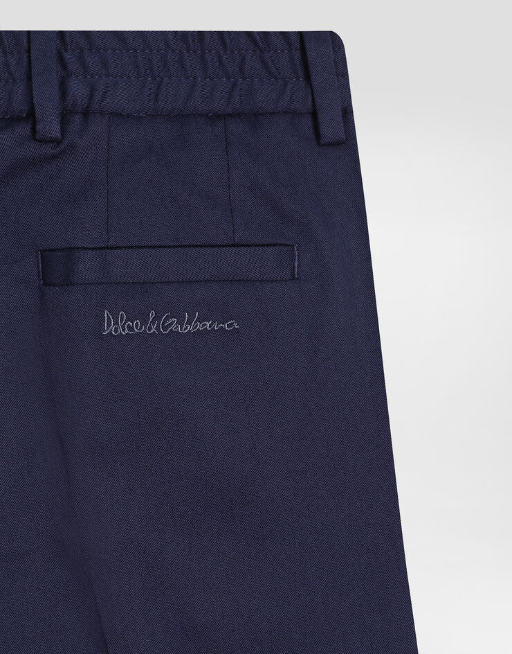 Dolce & Gabbana Classic cotton pants with Dolce&Gabbana logo Blue L44P74FUFNX