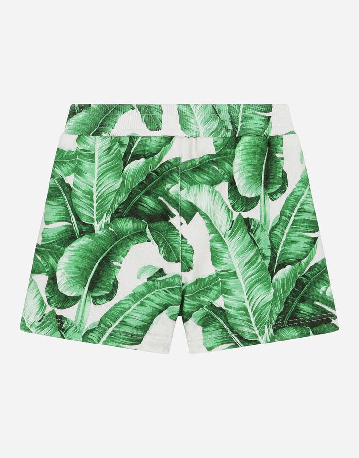Dolce & Gabbana Jersey jogging shorts with banana-tree print Print L1JQS2HS7OD