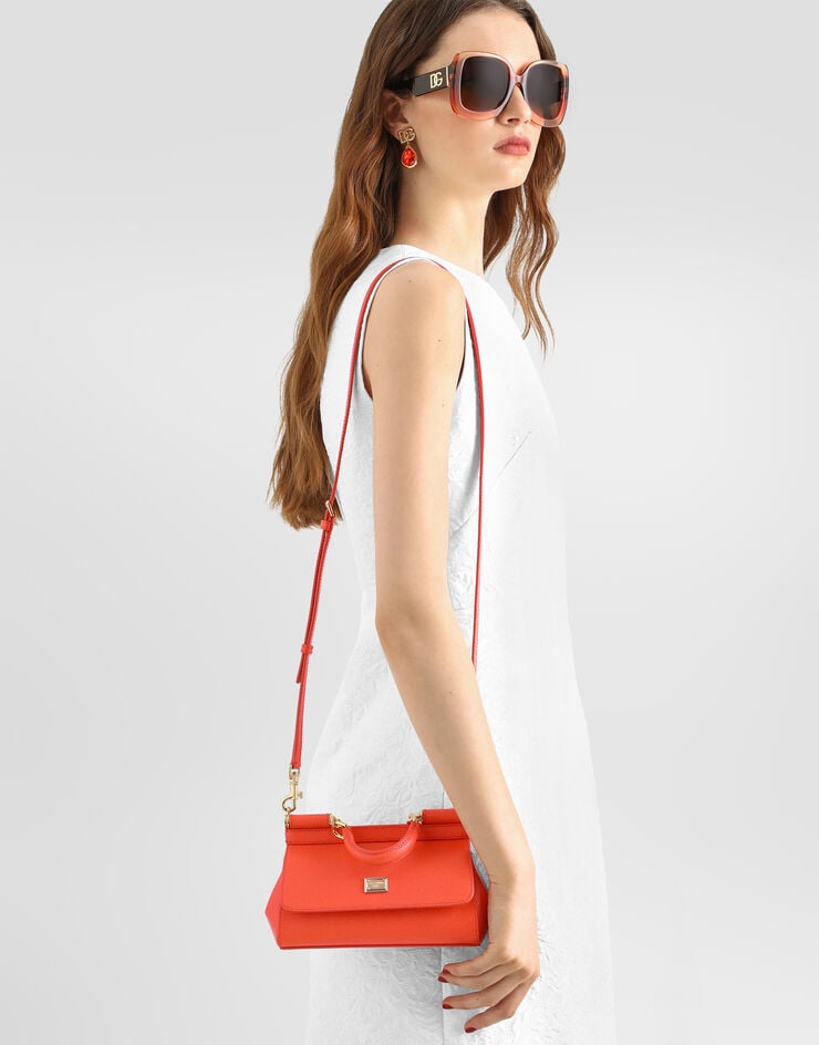 Dolce & Gabbana Sac à main Sicily mini en cuir de veau Dolce & Gabbana Sac à main Sicily mini en cuir de veau Orange BB7116B1001
