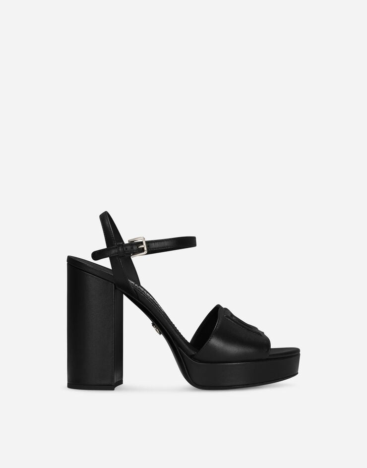 Dolce&Gabbana Calfskin platform sandals Black CR1586AW576