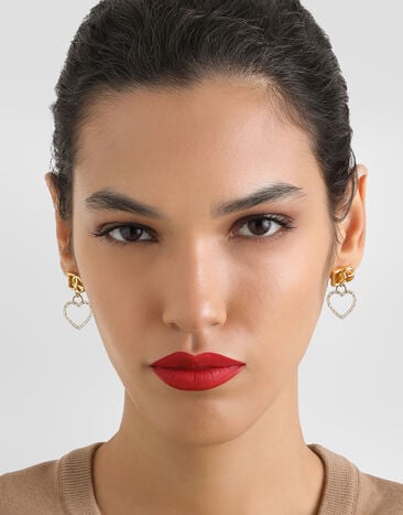Dolce & Gabbana DG logo and heart stud earrings Dolce & Gabbana DG logo and heart stud earrings Gold WER6I2W1111