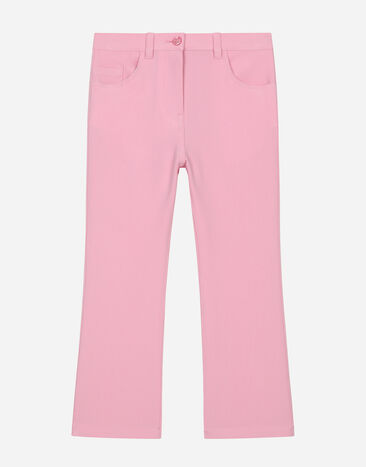 Dolce & Gabbana Flared cady pants with DG logo Pink EB0248A1471