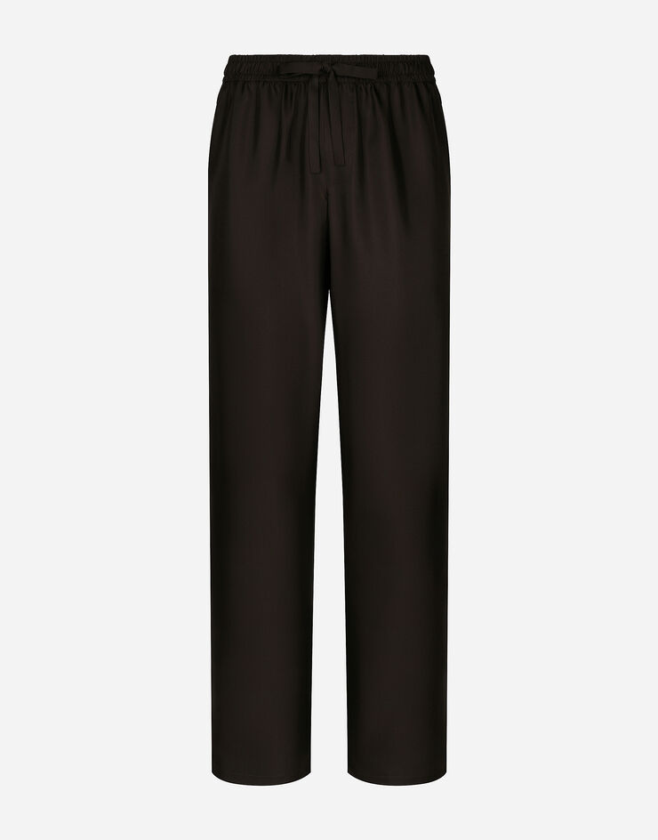Dolce & Gabbana Silk jogging pants with DG embroidery Multicolor GVRMAZFU1S4