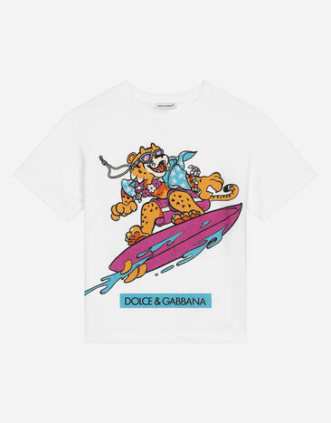 Dolce & Gabbana Camiseta de punto con estampado de mascota Imprima L4JTHVII7ED