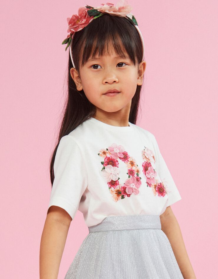 Dolce & Gabbana Jersey t-shirt with camellia DG print MULTICOLOR L5JTAZG7XMC