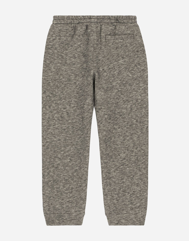 DolceGabbanaSpa Cotton jogging pants with patch and logo embroidery Grey L4JPFEG7KFS