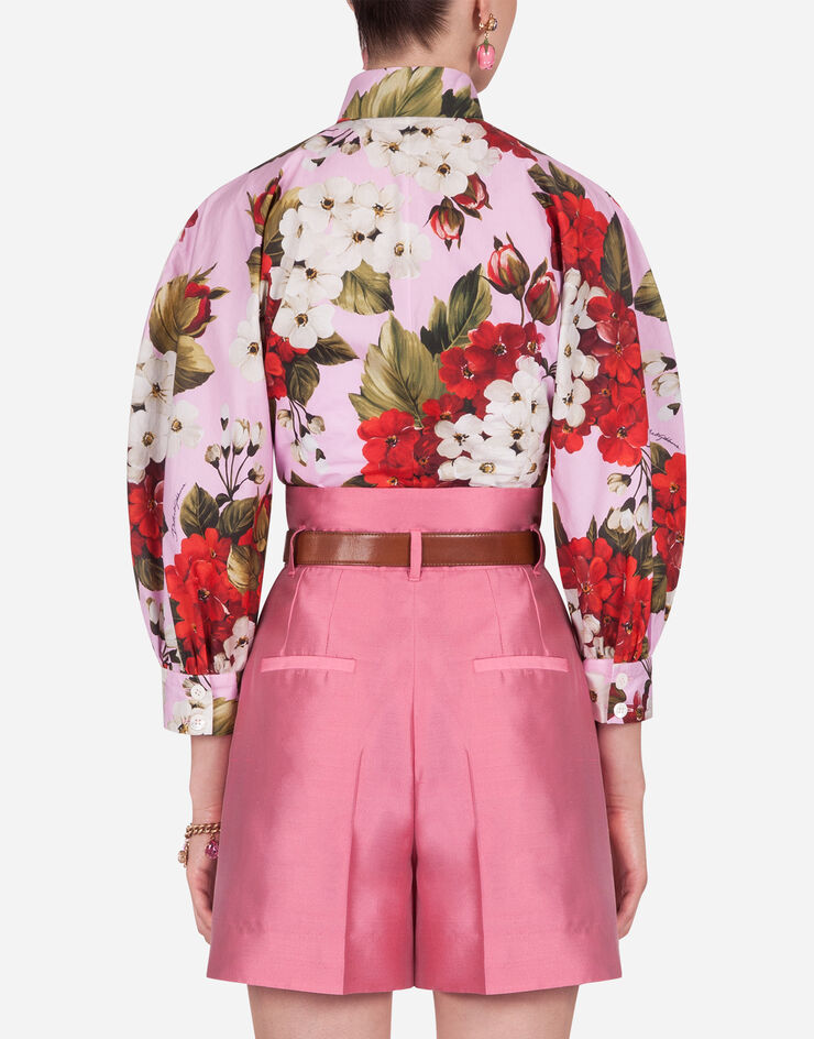 Dolce & Gabbana GERANIUM-PRINT POPLIN SHIRT FLORAL PRINT F5M44THS5GF