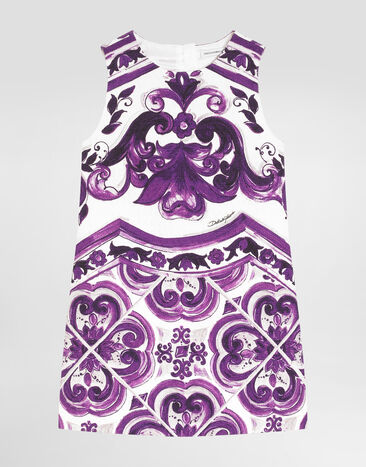 Dolce & Gabbana Majolica-print sleeveless mat dress Multicolor L54DH1FPFSO