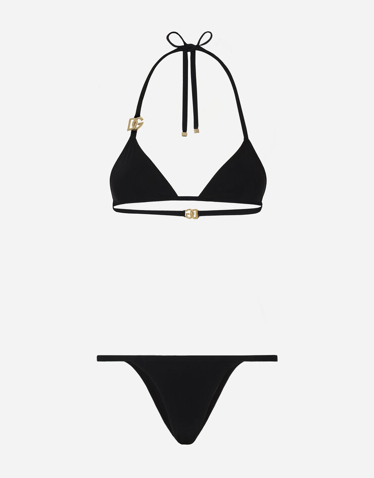 Dolce & Gabbana Bikini de triángulo con logotipo DG Negro O8B76JONO12