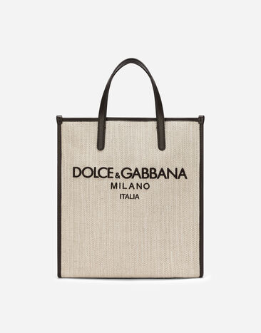 Dolce&Gabbana Kleiner Shopper aus strukturiertem Canvas Mehrfarbig BC4644AX622