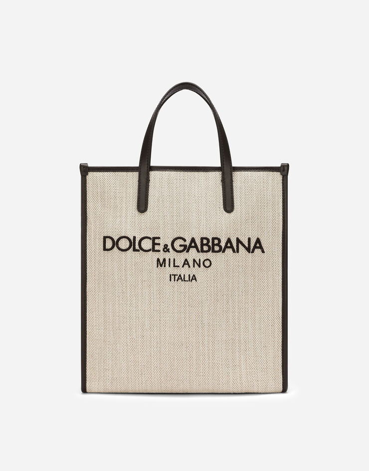 Dolce & Gabbana Bolso shopper pequeño de lona estructurada Beige BM2259AN233