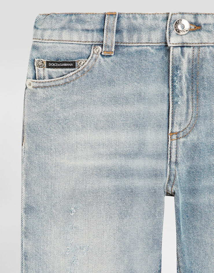 Dolce & Gabbana 5-pocket denim trousers with salt&pepper wash Multicolor L42F90LDD83