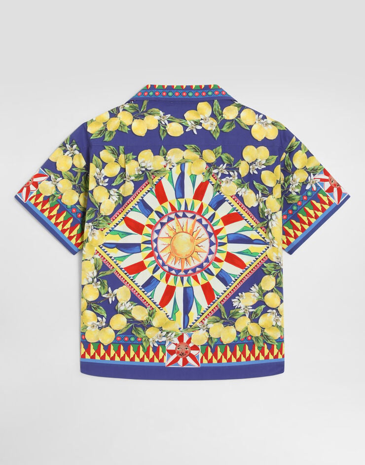 Dolce & Gabbana قميص من بوبلين بطبعة كارّيتّو Multicolor L45S01FI5PD